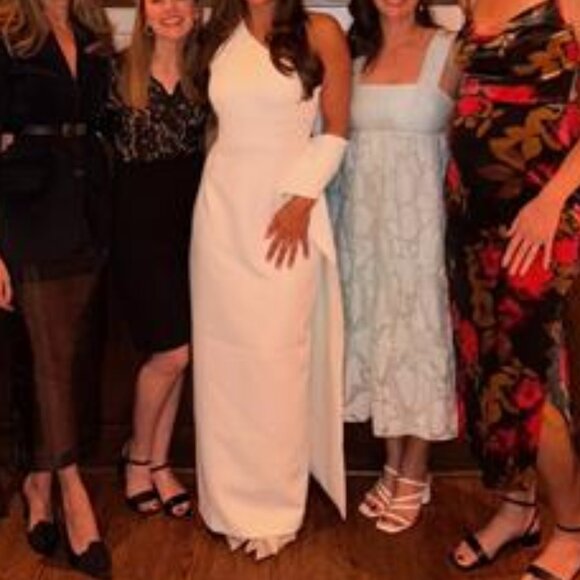 Rachel Gilbert Off-Shoulder Cream Gown - Picture 14 of 14